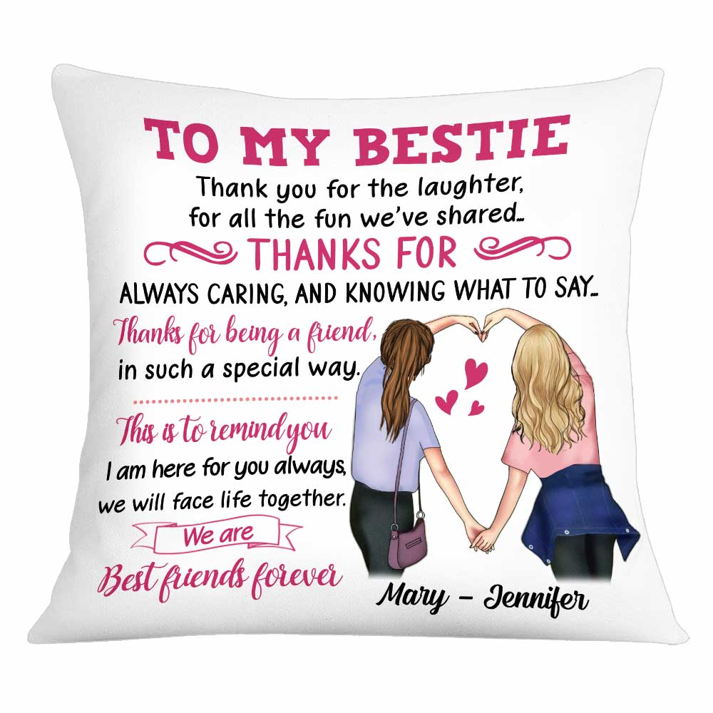 Personalized Sisters To My Bestie Pillow FB52 95O34