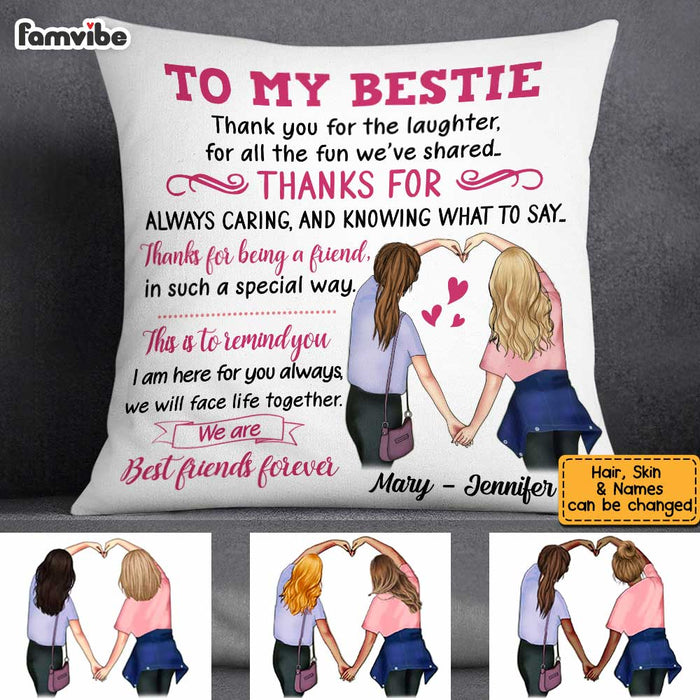 Personalized Sisters To My Bestie Pillow FB52 95O34 1