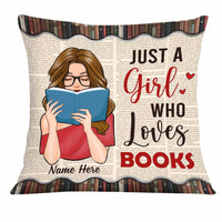 Personalized Girl Loves Books Pillow NB272 30O34 thumb 1