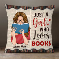 Personalized Girl Loves Books Pillow NB272 30O34 thumb 1