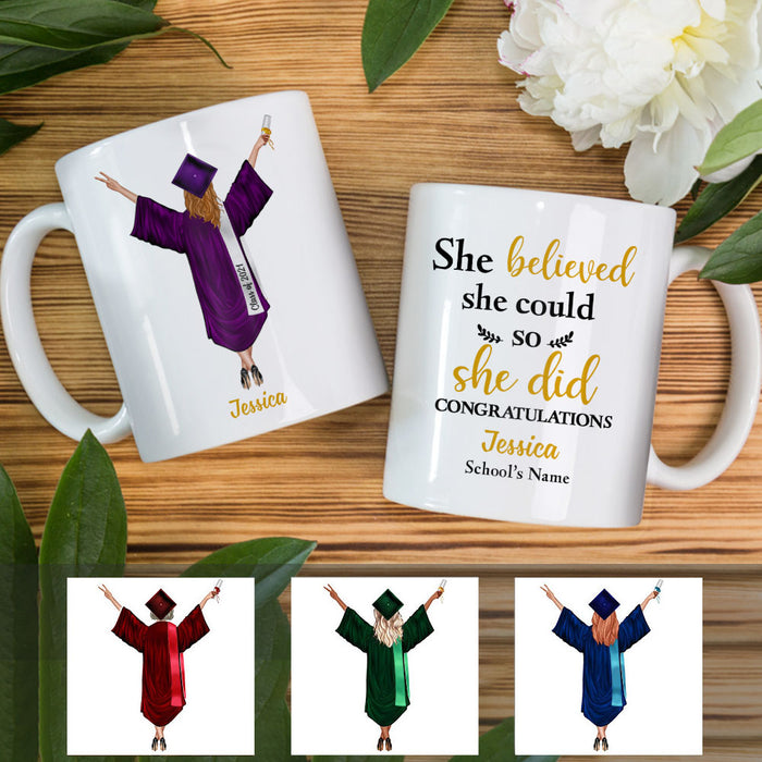 Personalized Graduation Girl She Did It Mug MR101 67O58 1