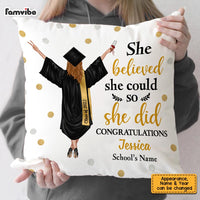 Personalized Graduation Girl She Did It Pillow MR101 67O58 thumb 1