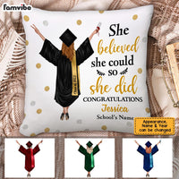Personalized Graduation Girl She Did It Pillow MR101 67O58 thumb 1