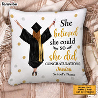 Personalized Graduation Girl She Did It Pillow MR101 67O58 thumb 1