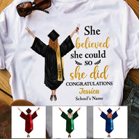 Personalized 'She Did It' Graduation Shirt - Gift for Daughter & Granddaughter thumb 1