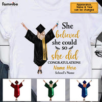 Personalized 'She Did It' Graduation Shirt - Gift for Daughter & Granddaughter thumb 1