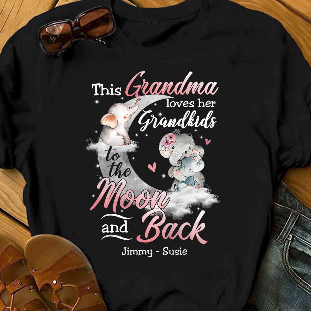 Personalized Grandma Elephant T Shirt JN152 95O34