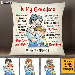 Personalized Grandson Hug Pillow MR41 81O34