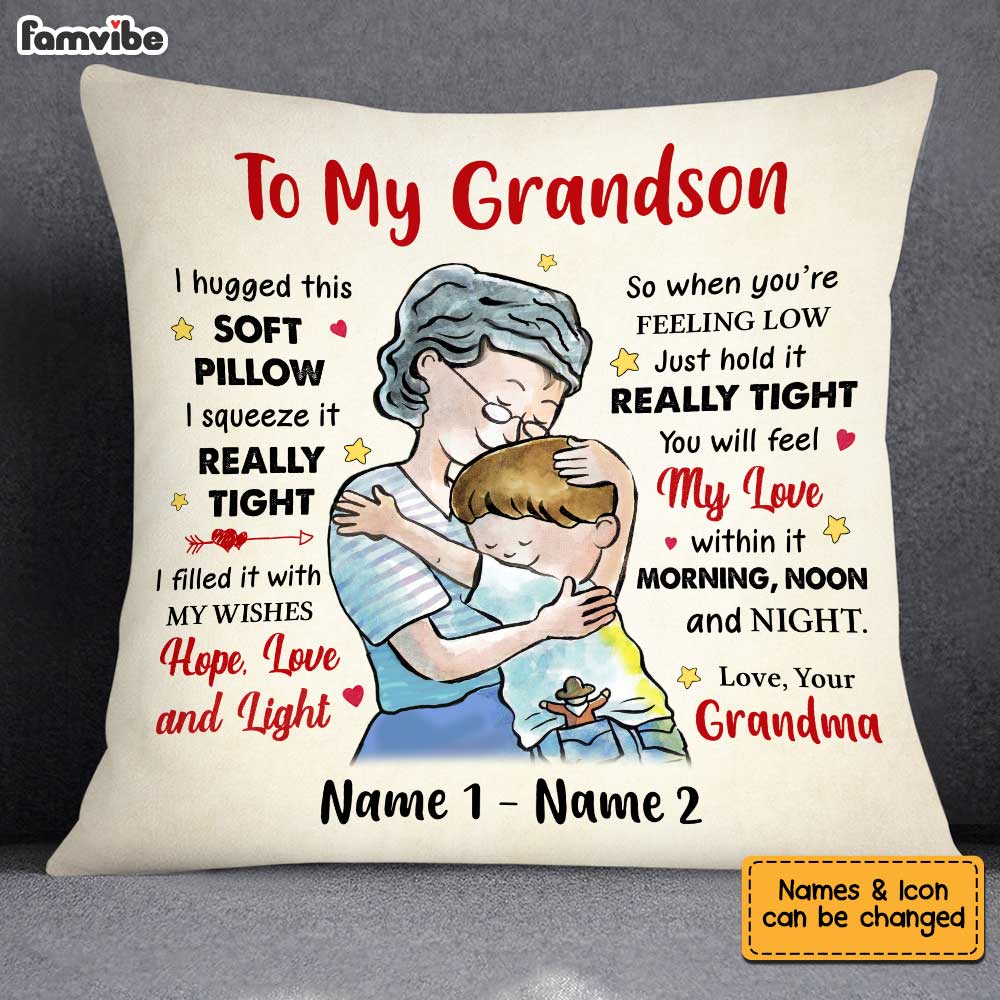 Personalized Grandson Hug Pillow MR41 81O34