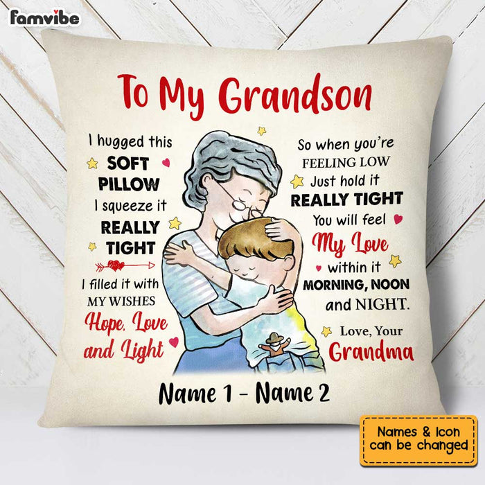 Excellent Grandson Skills Personalized Hockey Square Pillow, Gift For -  GoDuckee