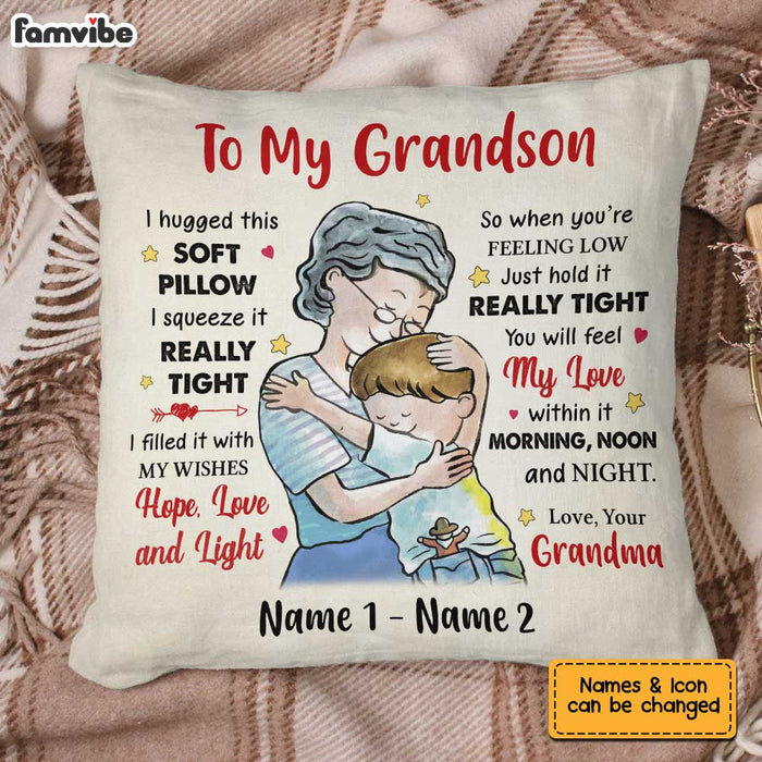 Excellent Grandson Skills Personalized Hockey Square Pillow, Gift For -  GoDuckee