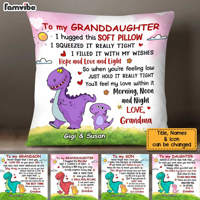 Personalized Granddaughter Dinosaur Pillow AG311 33O34 1