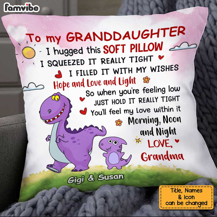 Personalized Granddaughter Dinosaur Pillow AG311 33O34 1