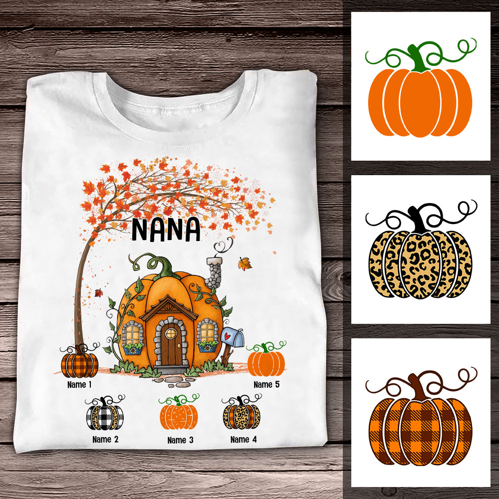 Personalized Halloween Fall Grandma Mom T Shirt JL295 26O57