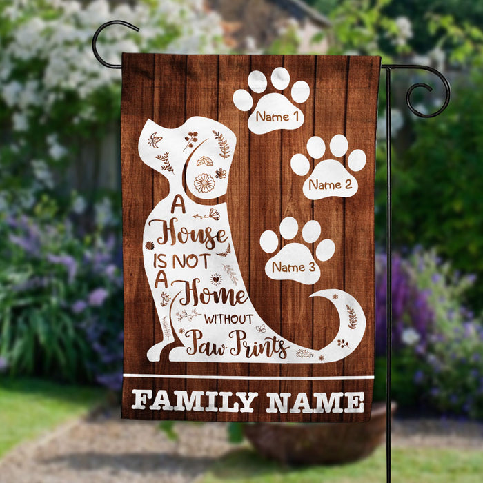 Personalized Home Paw Prints Dog Garden Flag JL67 65O58 1