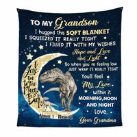 Personalized Hug This Grandson Dinosaur Blanket JR71 26O34 thumb 1