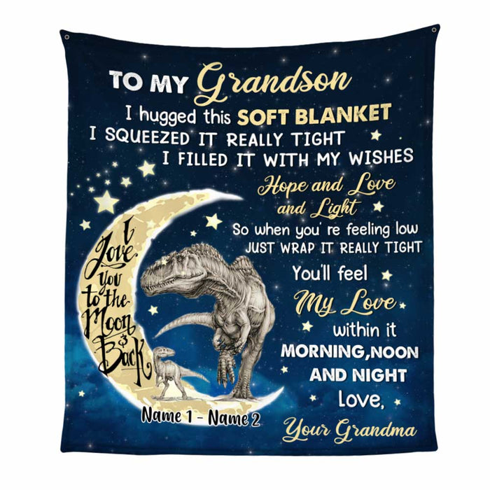 Personalized Hug This Grandson Dinosaur Blanket JR71 26O34 1