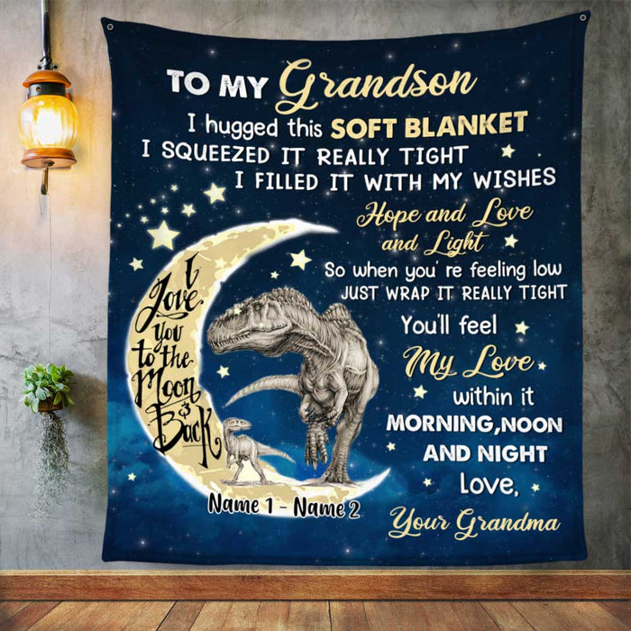 Personalized Hug This Grandson Dinosaur Blanket JR71 26O34 1