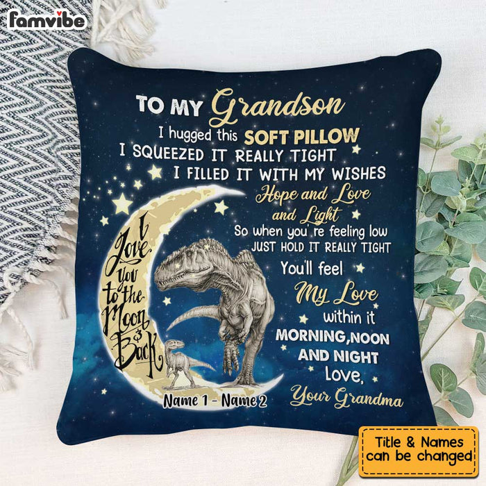 Personalized Grandson Dinosaur Pillow JR71 26O34 1
