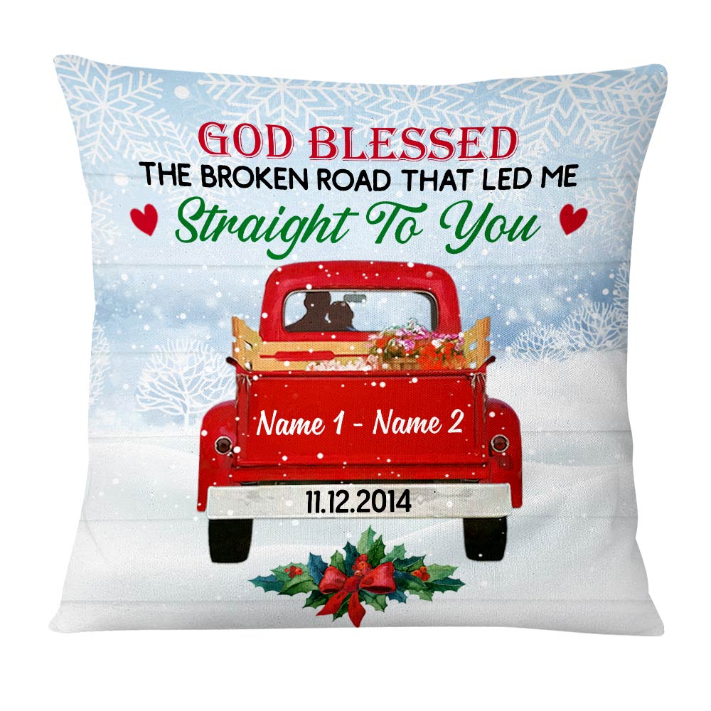 Personalized Love Couple Red Truck Christmas  Pillow OB171 87O47