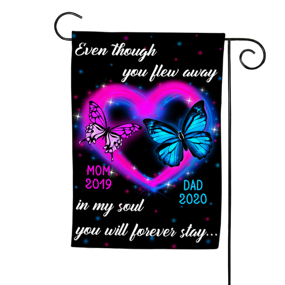 Personalized Memorial Mom Dad Butterfly Garden Flag JL114 85O36