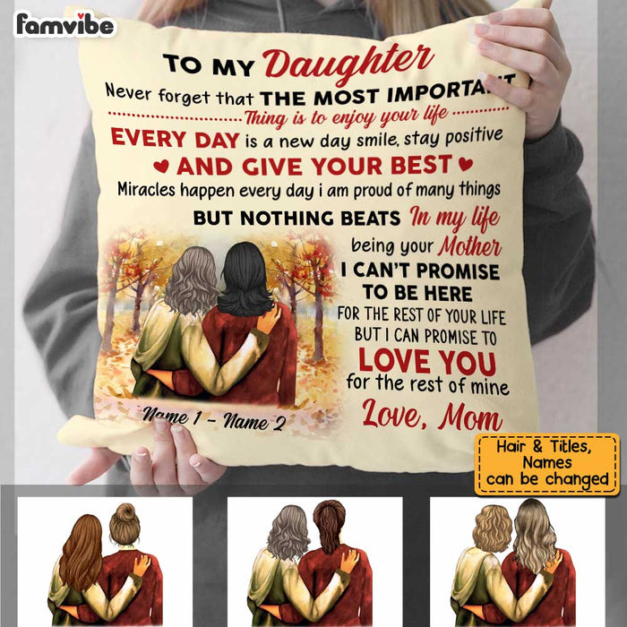 Personalized Mom And Daughter Love Pillow FB31 67O34 (Insert Included) 1
