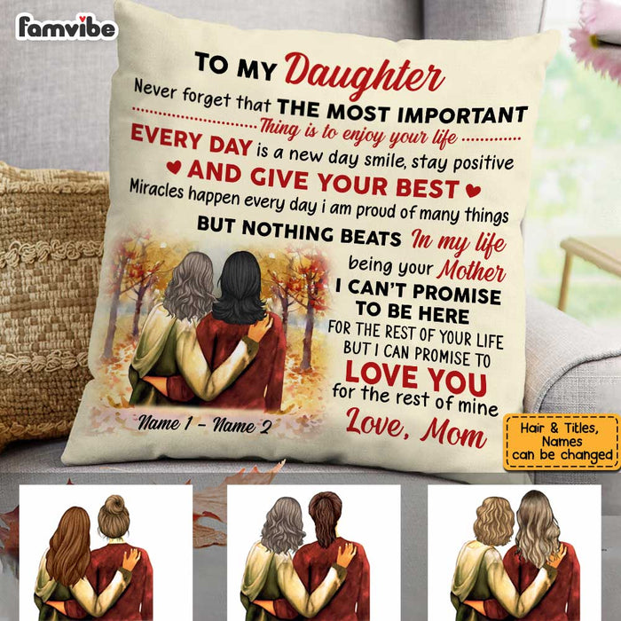 Personalized Mom And Daughter Love Pillow FB31 67O34 (Insert Included) 1