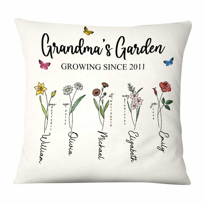 Personalized Grandma Birth Flower Pillow MY101 30O58 1