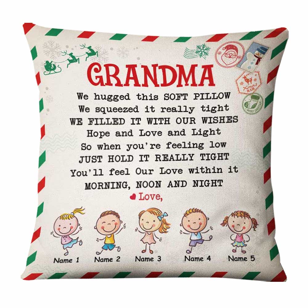 Personalized Mom Grandma Letter Christmas Pillow OB24 95O57