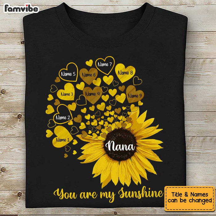 Personalized Grandma Sunflower Little Sunshine T Shirt MR261 95O34 1