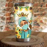 Personalized Nurse Sunflower Steel Tumbler JN231 65O47 thumb 1