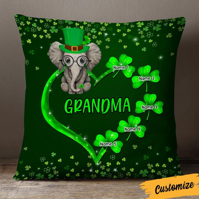 Personalized Patrick's Day Mom Grandma Elephant Pillow JR74 23O36 1