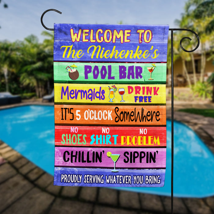 Personalized Pool Bar Rules Flag AG182 85O65 1