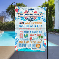 Personalized Pool Rules Family Garden Flag JN231 81O34 thumb 1