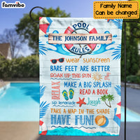 Personalized Pool Rules Family Garden Flag JN231 81O34 thumb 1