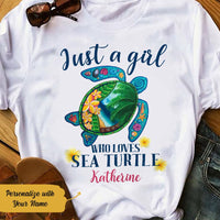 Personalized Sea Turtle Women White  T Shirt JN164 65O58 thumb 1