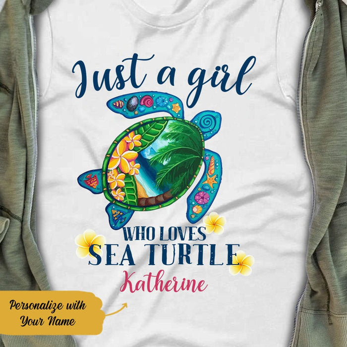 Personalized Sea Turtle Women White  T Shirt JN164 65O58 1
