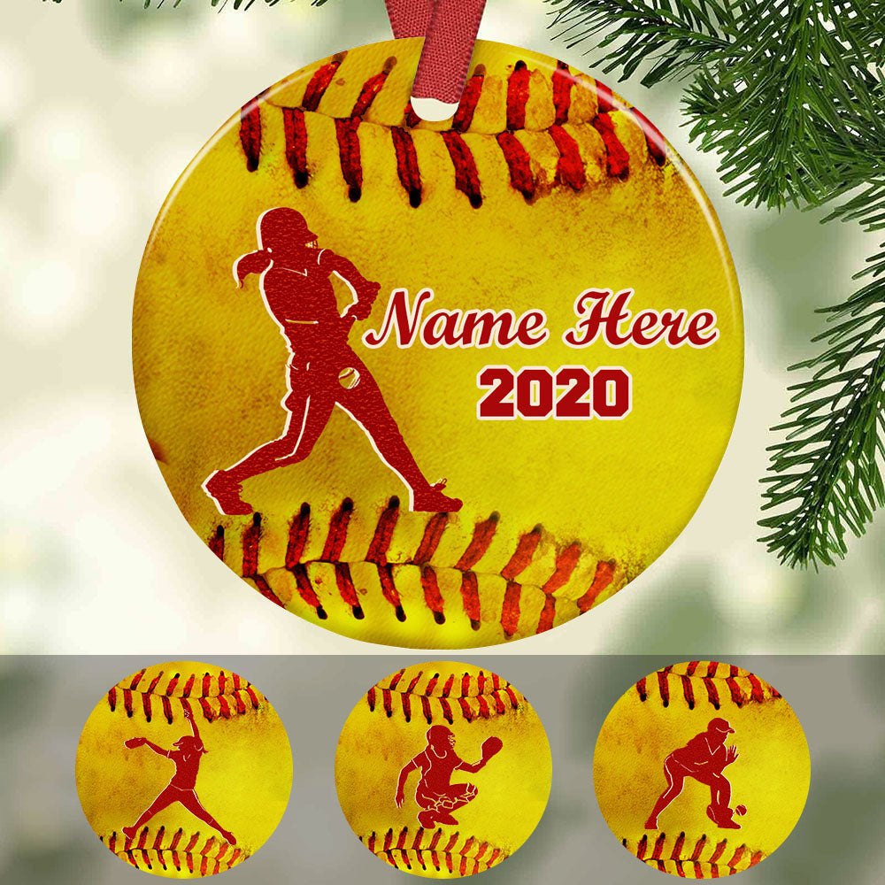 Personalized Softball  Circle Ornament NB131 29O58