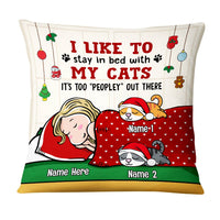 Personalized Stay In Bed With My Cat Christmas Pillow AG262 29O47 thumb 1