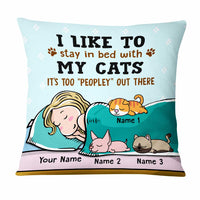 Personalized Cat Mom Stay In Bed With My Cat Pillow  JR131 29O47 thumb 1