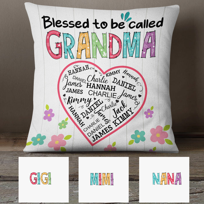 Blessed Grandma Pillows, Grandma Pillow Covers, Personalized