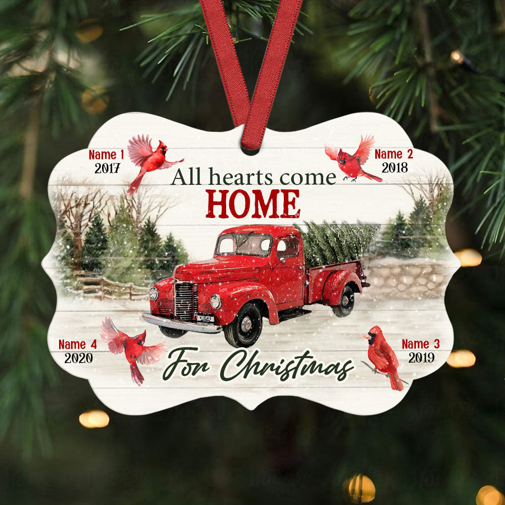 Personalized Cardinal Christmas Red Truck MDF Benelux Ornament NB132 65O53