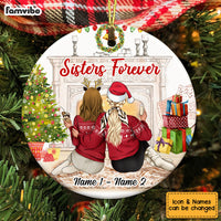 Personalized Christmas Friends Sisters Circle Ornament OB61 24O53 thumb 1