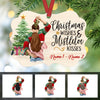 Personalized Christmas Wishes Mistletoe Kisses Couple MDF Benelux Ornament NB95 85O60 1