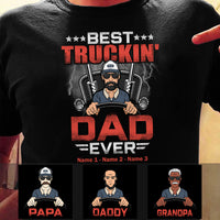 Personalized Dad Grandpa Best Trucker T Shirt MR223 95O53 thumb 1