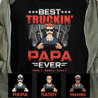 Personalized Dad Grandpa Best Trucker T Shirt MR223 95O53 thumb 1