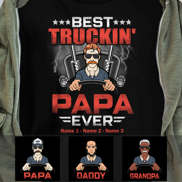 Personalized Dad Grandpa Best Trucker T Shirt MR223 95O53 1