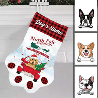 Personalized Dog Red Truck Christmas Paw Stocking SB154 87O57 thumb 1