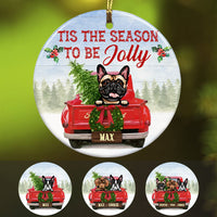 Personalized Dog  Red Truck Jolly Christmas  Ornament OB52 87O58 thumb 1
