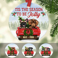 Personalized Dog  Red Truck Jolly Christmas  Ornament OB52 87O58 thumb 1